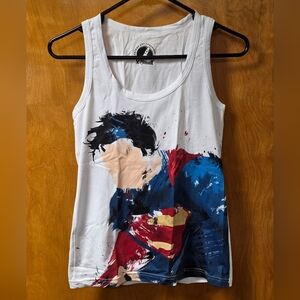 Women's Superman Watercolor Tank XS  RARE